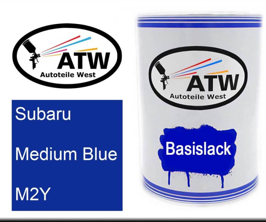 Subaru, Medium Blue, M2Y: 500ml Lackdose, von ATW Autoteile West.